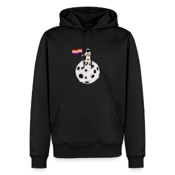 Astronaute lesbienne sur la lune Drapeau lesbien - Sweat à capuche Premium bio Homme - noir - Devant - Nico (187cm)