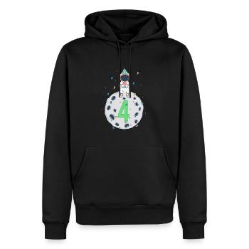 Fête d’anniversaire de l’espace de 4ème anniversaire - Sweat à capuche Premium bio Homme - noir - Devant - Nico (187cm)