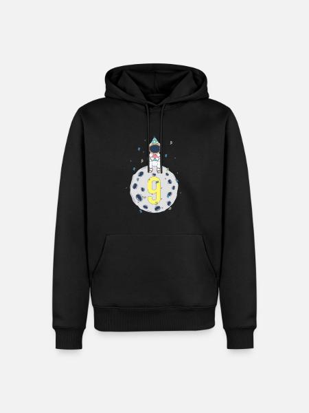 9th Birthday Space Birthday Party - Men’s Premium Organic Hoodie - black