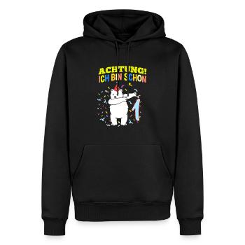 Achtung Ich Bin Schon 1 Geburtstag Eisbär - Männer Premium Bio Hoodie - Schwarz - Vorne - Nico (187cm)