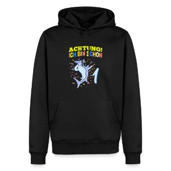 Achtung Ich Bin Schon 1 Geburtstag Hammerhai - Männer Premium Bio Hoodie - Schwarz - Vorne - Nico (187cm)