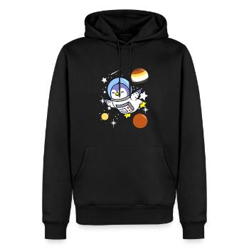 Pinguin Astronaut Gay Bear Pride - Männer Premium Bio Hoodie - Schwarz - Vorne - Nico (187cm)