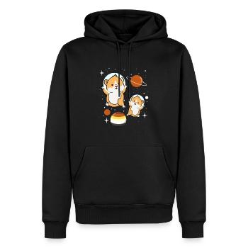 Hamster Astronaut Gay Bear Pride - Men’s Premium Organic Hoodie - black - Front - Nico (187cm)