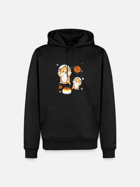 Hamster Astronaut Gay Bear Pride - Men’s Premium Organic Hoodie - black