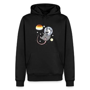 Opossum Astronaut Gay Bear Pride - Men’s Premium Organic Hoodie - black - Front - Nico (187cm)