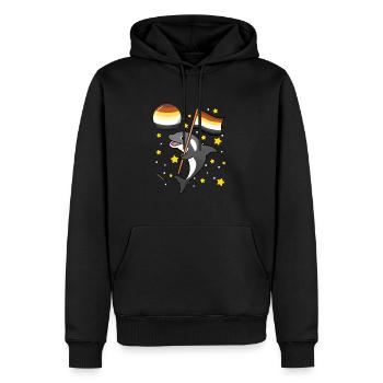 Orca in Space Gay Bear Pride - Men’s Premium Organic Hoodie - black - Front - Nico (187cm)