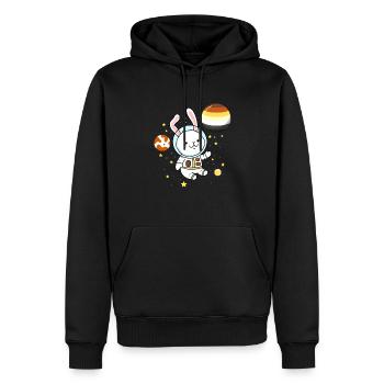 Lapin dans l’espace Gay Bear Pride - Sweat à capuche Premium bio Homme - noir - Devant - Nico (187cm)