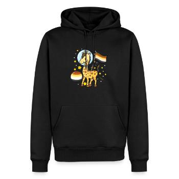 Giraffe Astronaut Gay Bear Pride - Men’s Premium Organic Hoodie - black - Front - Nico (187cm)