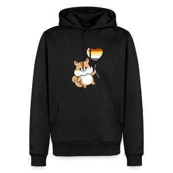 Eichhörnchen Herzballon Gay Bear - Männer Premium Bio Hoodie - Schwarz - Vorne - Nico (187cm)