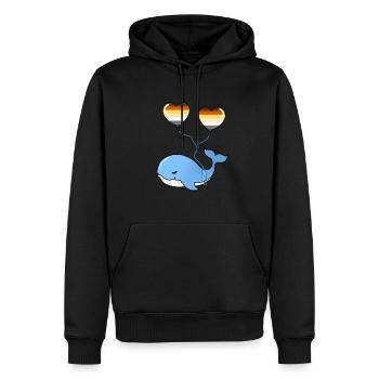 Wal Herzballon Gay Bear - Männer Premium Bio Hoodie - Schwarz - Vorne - Nico (187cm)