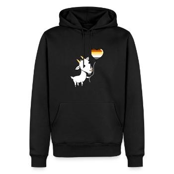 Ziege Herzballon Gay Bear Pride - Männer Premium Bio Hoodie - Schwarz - Vorne - Nico (187cm)