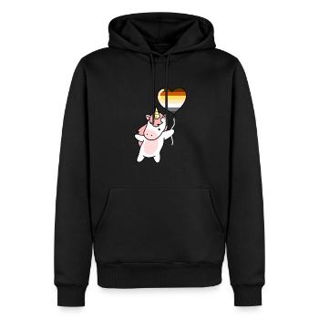 Einhorn Herzballon Gay Bear - Männer Premium Bio Hoodie - Schwarz - Vorne - Nico (187cm)