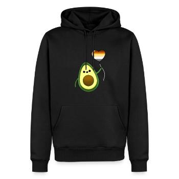 Avocado mit Gay Bear Pride Luftballon - Männer Premium Bio Hoodie - Schwarz - Vorne - Nico (187cm)