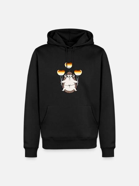 Hedgehog Balloon Gay Bear - Men’s Premium Organic Hoodie - black
