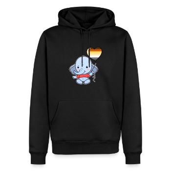 Elefant Herzballon Gay Bear - Männer Premium Bio Hoodie - Schwarz - Vorne - Nico (187cm)