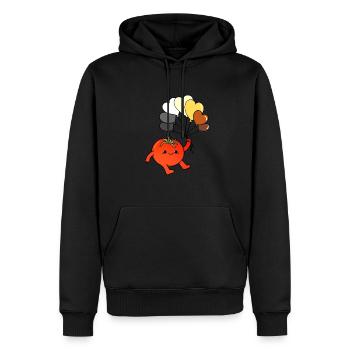 Tomato Heart Balloon Gay Bear Pride - Sweat à capuche Premium bio Homme - noir - Devant - Nico (187cm)