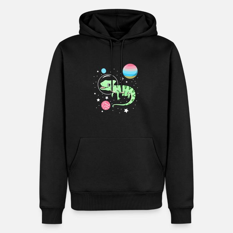 Caméléon Astronaute Genderflux Pride - Sweat à capuche Premium bio Homme - noir
