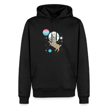 Chèvre Astronaute Genderflux Pride - Sweat à capuche Premium bio Homme - noir - Devant - Nico (187cm)