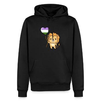 Ballon Lion Genderqueer Pride - Sweat à capuche Premium bio Homme - noir - Devant - Nico (187cm)
