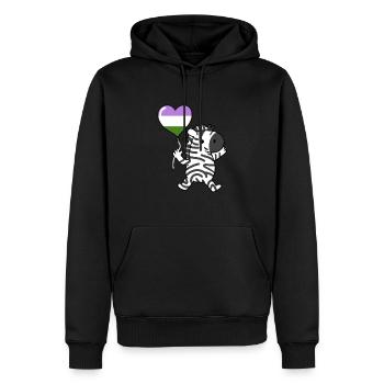 Zebra Herzballon Genderqueer Pride - Männer Premium Bio Hoodie - Schwarz - Vorne - Nico (187cm)