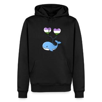 Ballon Whale Heart Genderqueer - Sweat à capuche Premium bio Homme - noir - Devant - Nico (187cm)