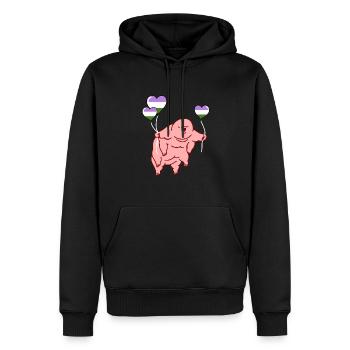 Tardigrade Balloon Genderqueer Pride - Sweat à capuche Premium bio Homme - noir - Devant - Nico (187cm)