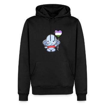 Elephant Heart Balloon Genderqueer - Sweat à capuche Premium bio Homme - noir - Devant - Nico (187cm)