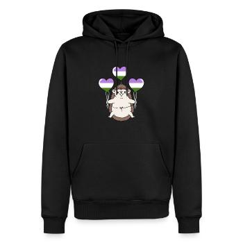 Hedgehog Balloon Genderqueer Pride - Sweat à capuche Premium bio Homme - noir - Devant - Nico (187cm)