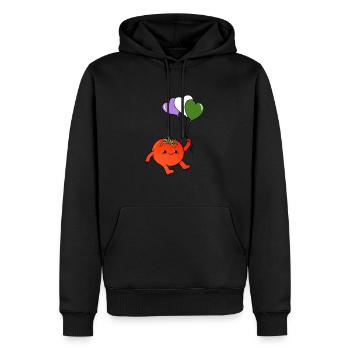Tomato Heart Balloon Genderqueer Pride - Sweat à capuche Premium bio Homme - noir - Devant - Nico (187cm)