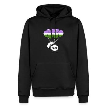 Panda Balloon Genderqueer Pride - Sweat à capuche Premium bio Homme - noir - Devant - Nico (187cm)