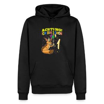 Achtung Ich Bin Schon 1 Tier Geburtstag Schakal - Männer Premium Bio Hoodie - Schwarz - Vorne - Nico (187cm)