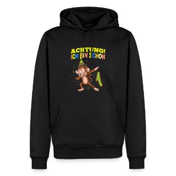 Achtung Ich Bin Schon 1 Geburtstag Affen - Männer Premium Bio Hoodie - Schwarz - Vorne - Nico (187cm)