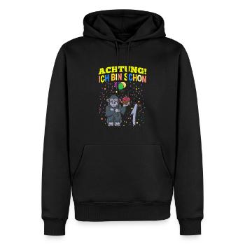Achtung Ich Bin Schon 1 Geburtstag Gorilla - Männer Premium Bio Hoodie - Schwarz - Vorne - Nico (187cm)