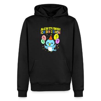 Achtung Ich Bin Schon 9 Geburtstag Wellensittich - Männer Premium Bio Hoodie - Schwarz - Vorne - Nico (187cm)