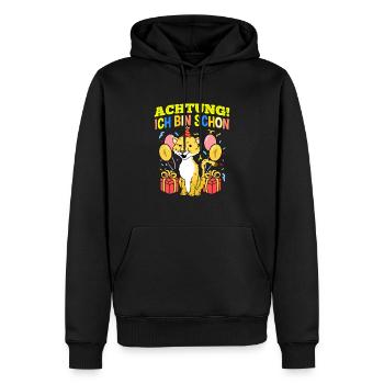 Achtung Ich Bin Schon 1 Geburtstag Leopard - Männer Premium Bio Hoodie - Schwarz - Vorne - Nico (187cm)