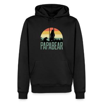 Papa Bear et Baby Bear Shirt pour la fête des pères - Sweat à capuche Premium bio Homme - noir - Devant - Nico (187cm)