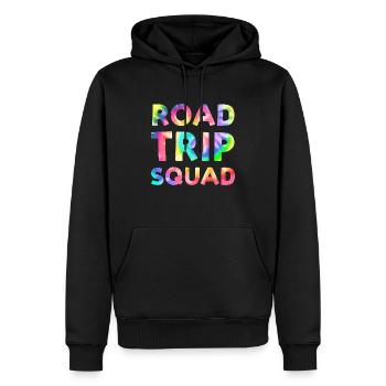 Road trip Voyage en groupe Vacances en voiture en famille - Sweat à capuche Premium bio Homme - noir - Devant - Nico (187cm)