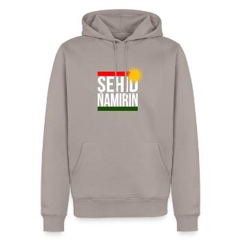 Şehid Namirin Biji Kurdistan - Sweat à capuche Premium bio Homme - taupe - Devant - Nico (187cm)