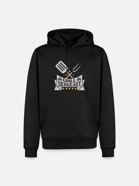 Grill Sergeant Barbecue Grillfest - Men’s Premium Organic Hoodie - black