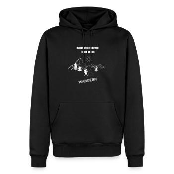 MIR REICHT ICH GEH WANDERN - Männer Premium Bio Hoodie - Schwarz - Vorne - Nico (187cm)