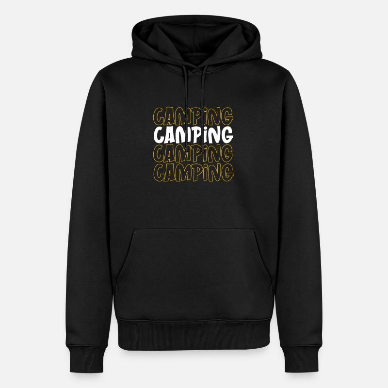 Camping Team - Männer Premium Bio Hoodie - Schwarz