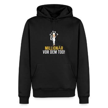 Millionnaire avant la mort ! - Sweat à capuche Premium bio Homme - noir - Devant - Nico (187cm)