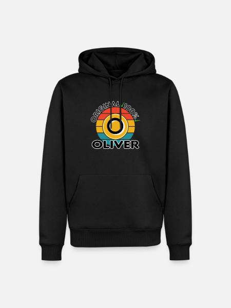 Oliver - Männer Premium Bio Hoodie - Schwarz