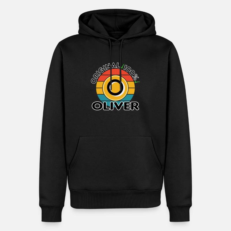 Oliver - Männer Premium Bio Hoodie - Schwarz