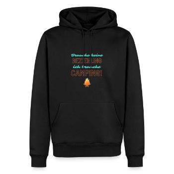 keine Beziehung - Camping! - Männer Premium Bio Hoodie - Schwarz - Vorne - Nico (187cm)