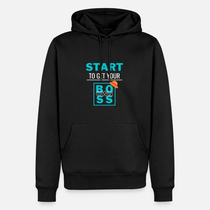 Werden Sie Ihr eigener Chef - Männer Premium Bio Hoodie - Schwarz