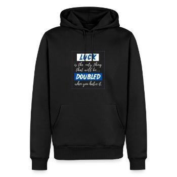 Glück ist die einzige Sache, die - Männer Premium Bio Hoodie - Schwarz - Vorne - Nico (187cm)