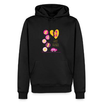 Les filles adorent ma voiture - Sweat à capuche Premium bio Homme - noir - Devant - Nico (187cm)