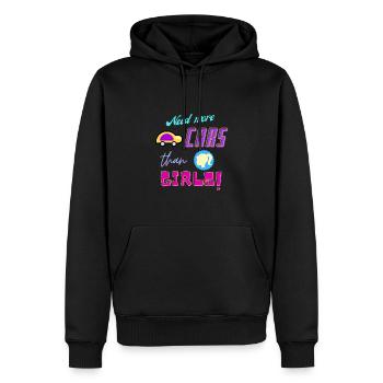 besoin de plus de voitures que de filles - Sweat à capuche Premium bio Homme - noir - Devant - Nico (187cm)