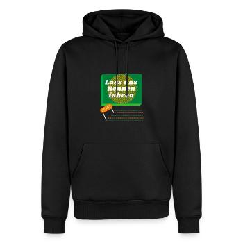 Lass uns Rennen fahren - Männer Premium Bio Hoodie - Schwarz - Vorne - Nico (187cm)